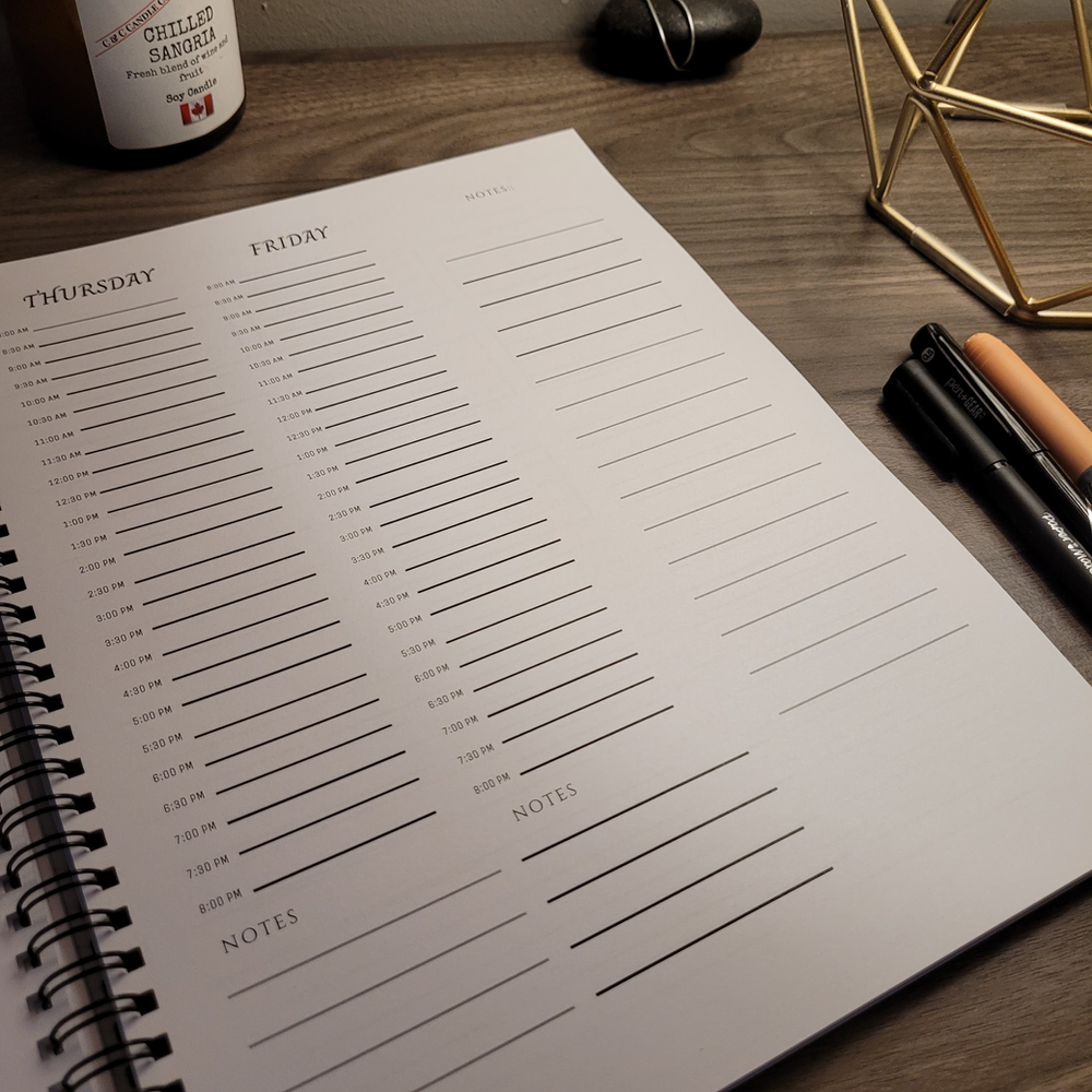 The daily layout in the Ultimate Blogging Planner