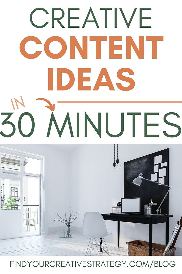Coming up with a list of creative content ideas in 30 minutes a week.