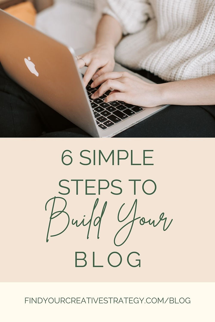 6 simple steps to build your blog. A woman sitting on a bed, typing on a laptop.
