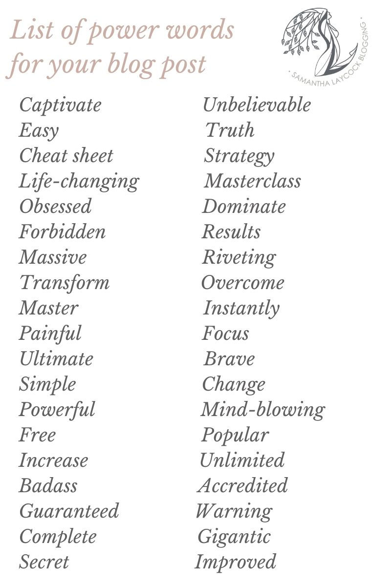Power words to use in your blog post